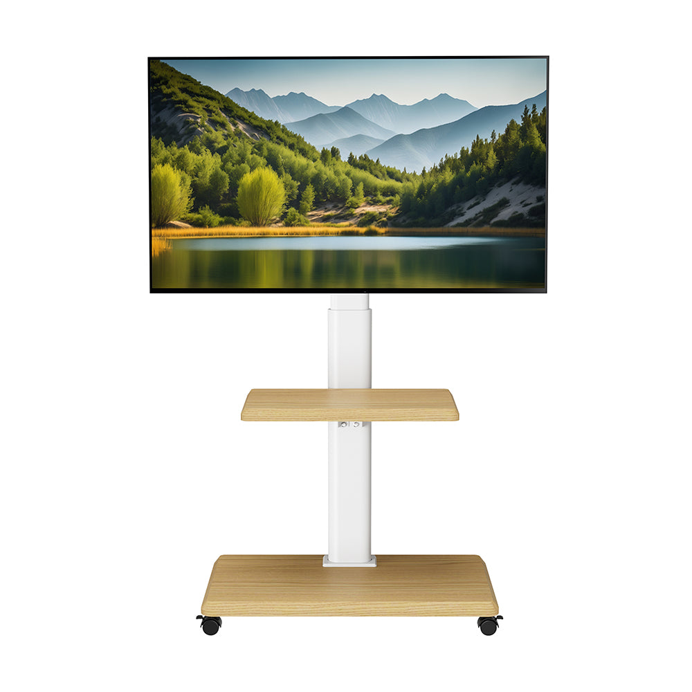 Forging Mount Wooden Base TV Cart With Shelf