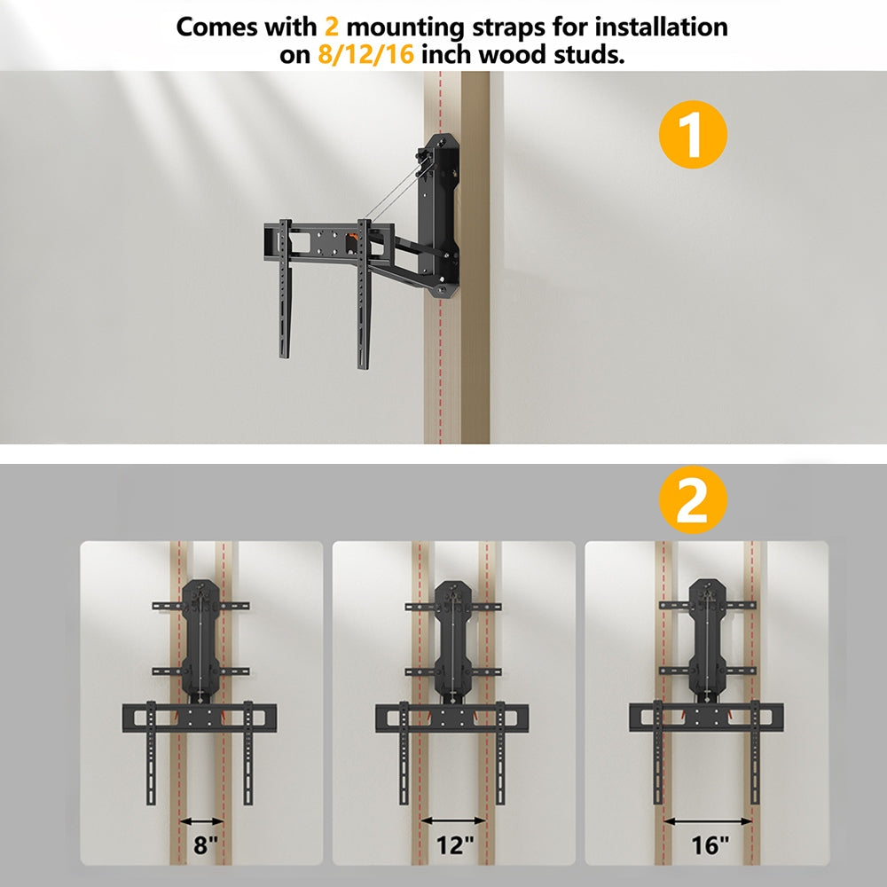 FORGING MOUNT Motorized Fireplace Full Motion TV Mount with Remote for 32-85 Inch