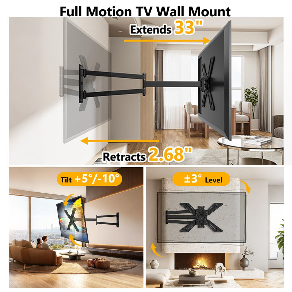 FORGING Full Motion Corner TV Wall Mount for 32-75 Inch