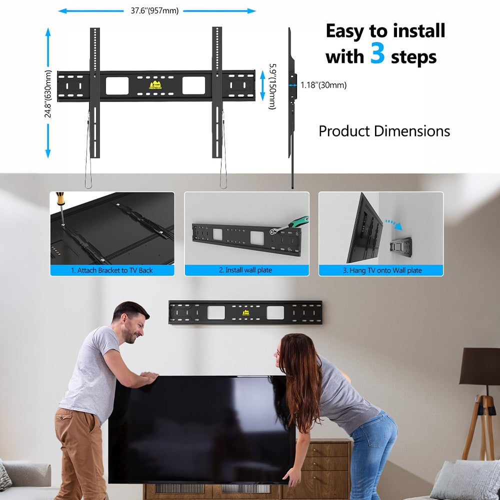 FORGING MOUNT Heavy Duty Fixed TV Wall Mount for 65-110 inch
