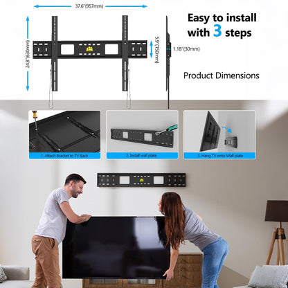 FORGING MOUNT Heavy Duty Fixed TV Wall Mount for 65-110 inch