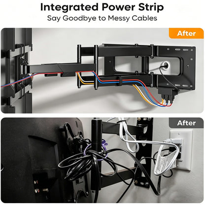 FORGING MOUNT Heavy Duty TV Wall Mount with Power Strip for 50–100 inch