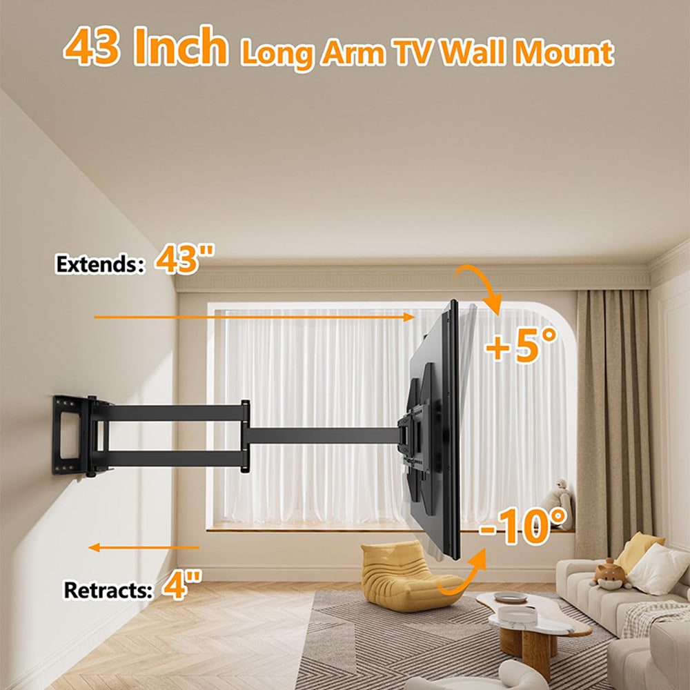 FORGING MOUNT Long Extension TV Mount Full Motion for 37 - 80 Inch