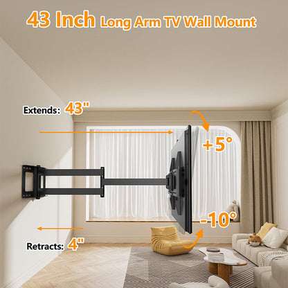 FORGING MOUNT Long Extension TV Mount Full Motion for 37 - 80 Inch