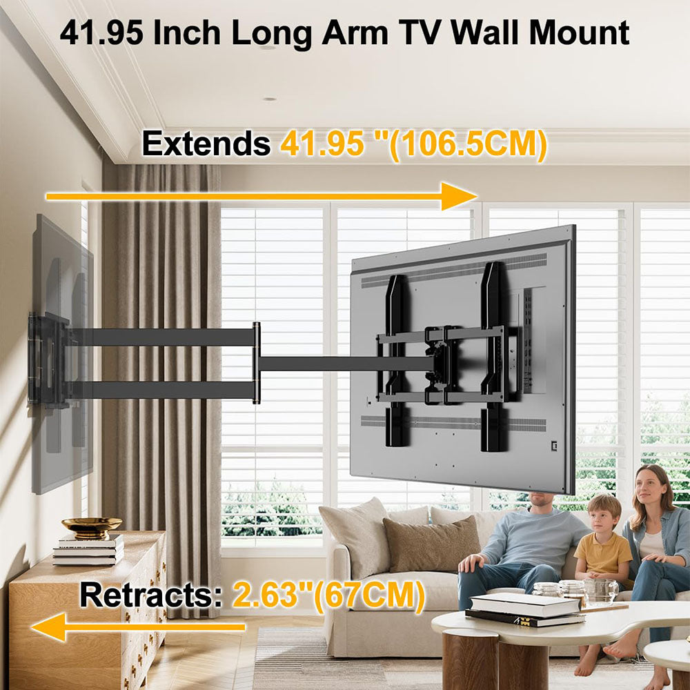 FORGING MOUNT Long Arm Full Motion TV Wall Mount For Most 42-100 Inch