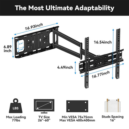 FORGING MOUNT Long Arm TV Wall Mount for 26-60 Inch
