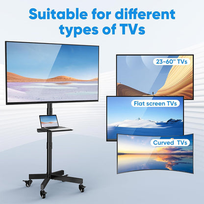 FORGING MOUNT Mobile TV Stand on Wheels for 23-60 Inch