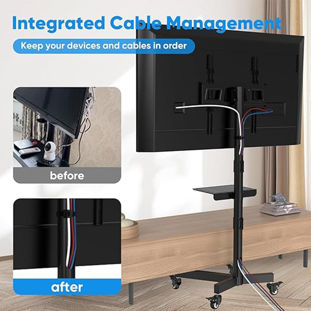 FORGING MOUNT Mobile TV Stand on Wheels for 23-60 Inch