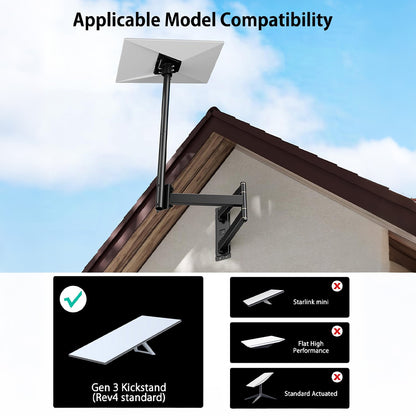FORGING MOUNT Long Arm Starlink Mount for 360° Adjustable Internet Kit