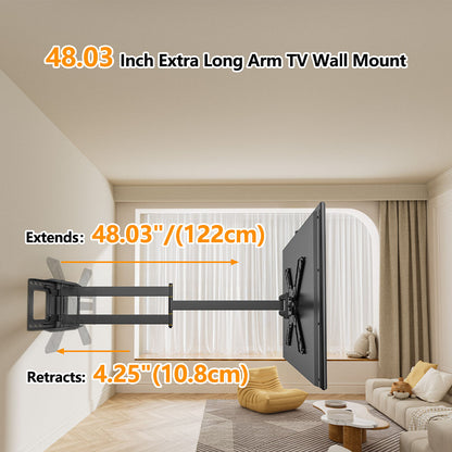 FORGING MOUNT Long Arm TV Wall Mount with 48.03 Extension for 26-75 Inch