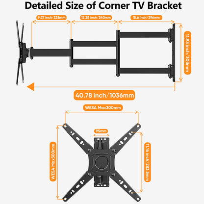 FORGING MOUNT TV Wall Long Arm Mount Articulating for 17-50 Inch TVs