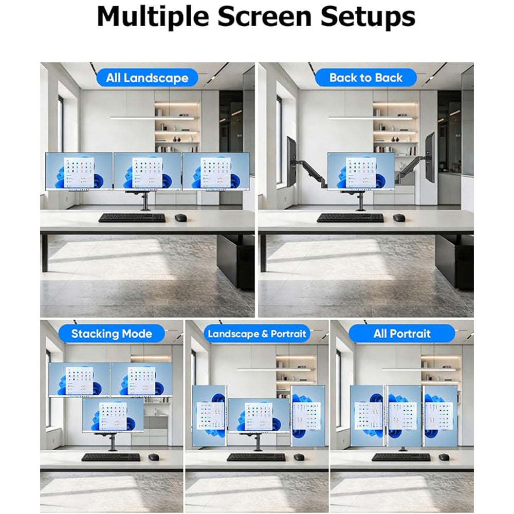 FORGING MOUNT Triple Monitor Mount for 13 to 32 inch Screens