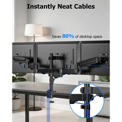 FORGING MOUNT Triple Monitor Mount for 13 to 32 inch Screens