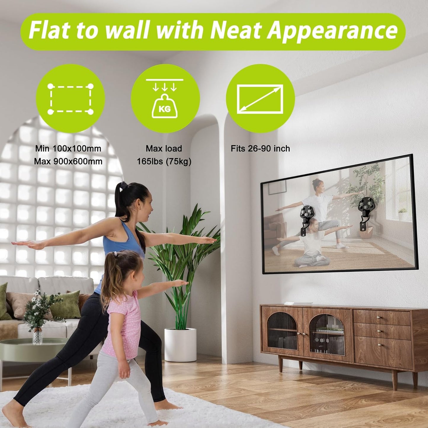 FORGING MOUNT Wall Mount NO Stud - Easy Install No Drill TV Mount Bracket