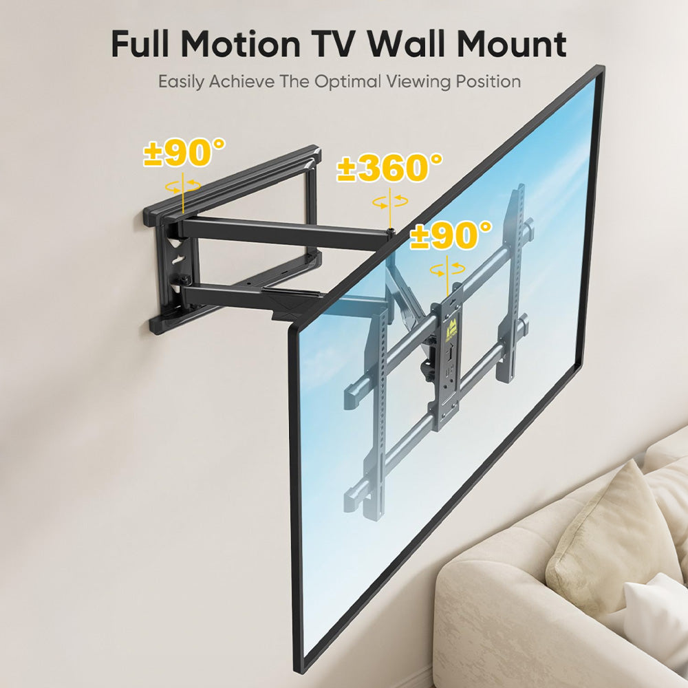 TV Wall Mount with 30 inch Long Arm its 37 to 75" Flat/Curve TVs-HY9389-B