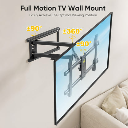 TV Wall Mount with 30 inch Long Arm its 37 to 75" Flat/Curve TVs-HY9389-B