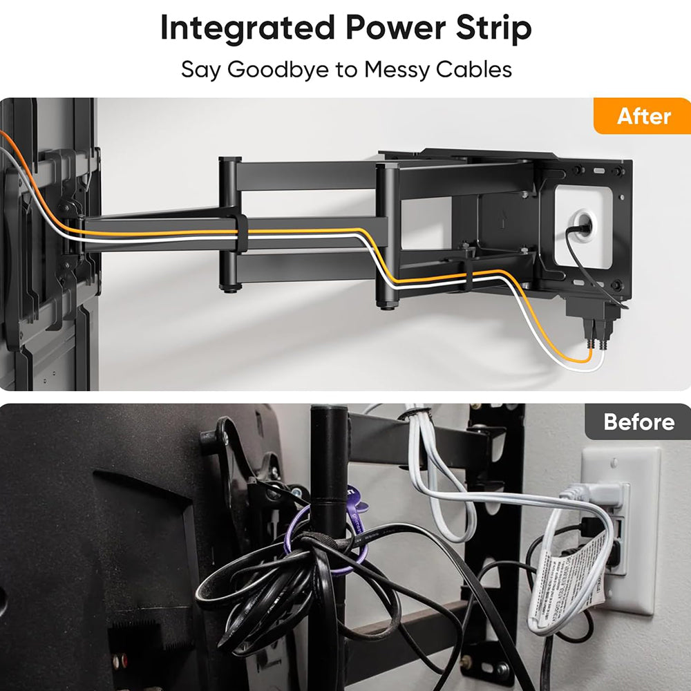 FORGING MOUNT TV Wall Mount with Extension Power Strip for 60–120 Inch