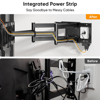 FORGING MOUNT TV Wall Mount with Extension Power Strip for 60–120 Inch
