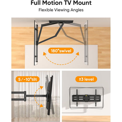 FORGING MOUNT TV Wall Mount with Extension Power Strip for 60–120 Inch