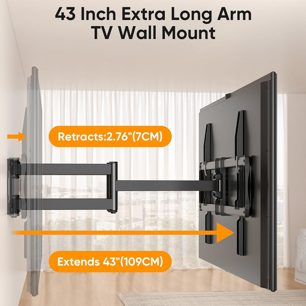 FORGING MOUNT TV Wall Mount with Extension Power Strip for 60–120 Inch