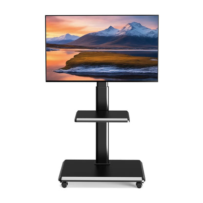 Forging Mount Wooden Base TV Cart With Shelf