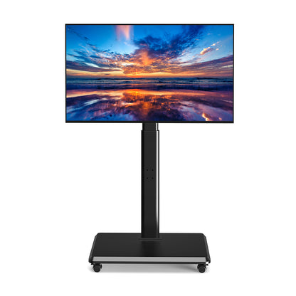 Forging Mount Wooden Base Mobile TV Cart