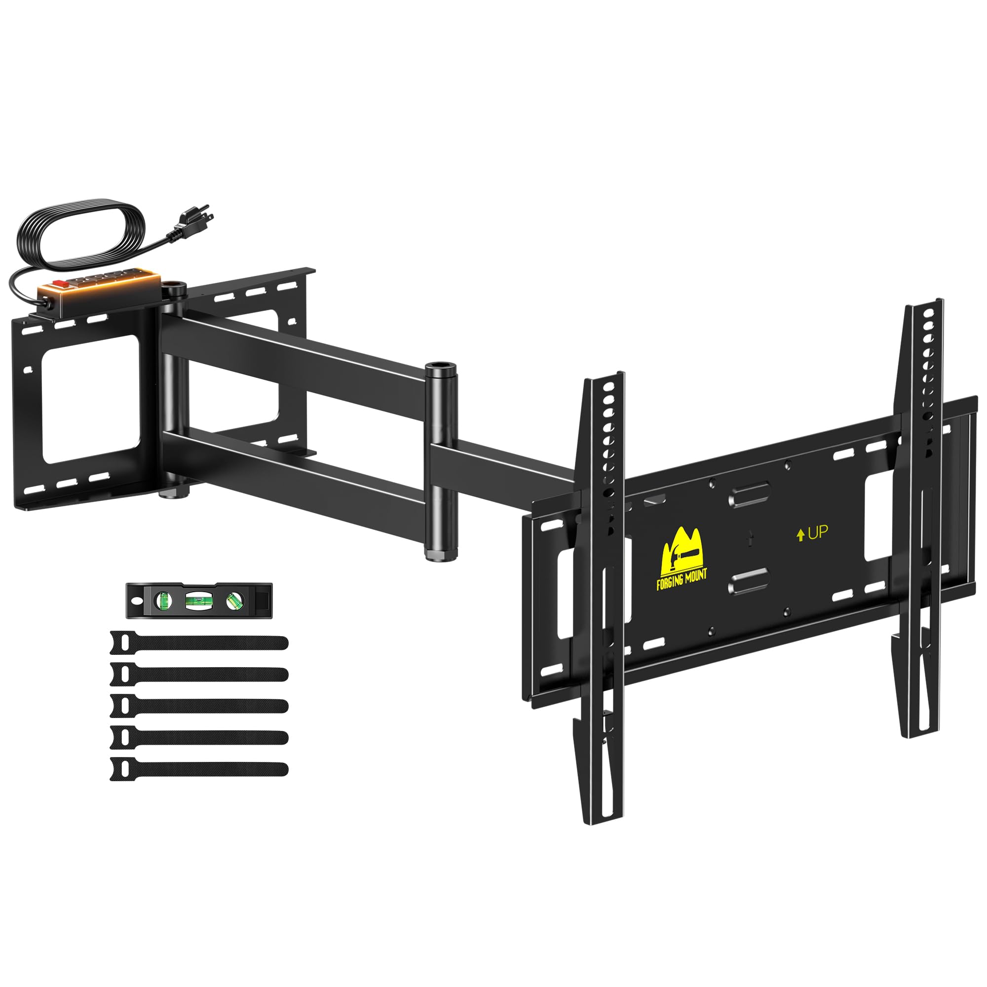 FORGING Mount 42 inch Long Arm TV Wall Mount with Power Strip for