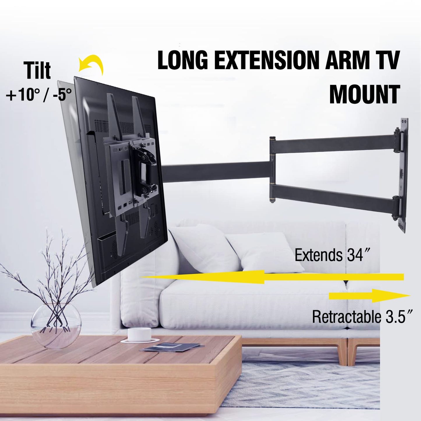 FORGING Corner TV Wall Mount Long Arm TV Mount for 23-60 TVs