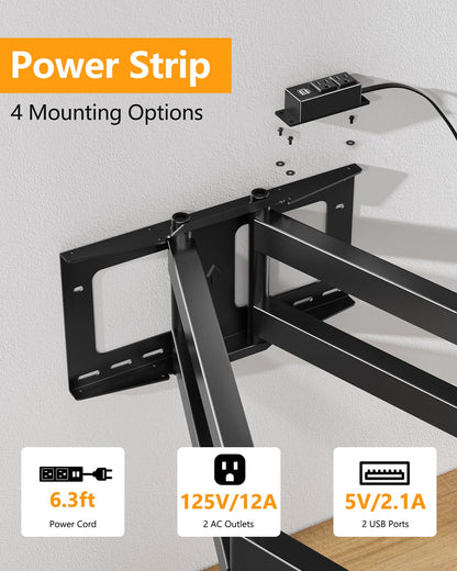 FORGING MOUNT Long Arm 43inch Long Extension TV Mount with Power Outlet