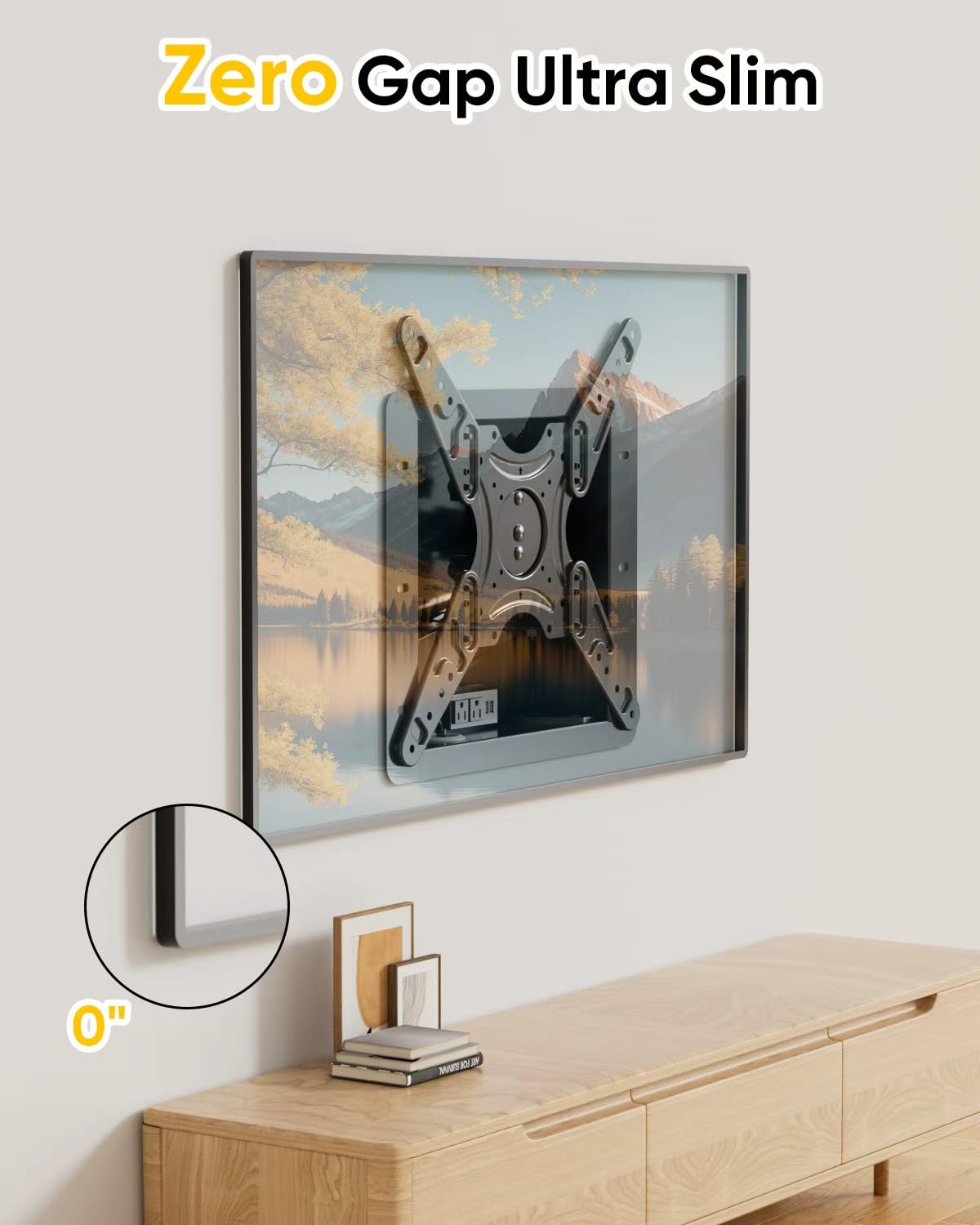 Recessed in-Wall TV Mount,Low Profile TV Wall Mount,20 Inch Extended Arm Fits Screen Sizes 32, 37, 40, 42, 47, 50, 55, 60, 65,inch,Up to 99 lbs