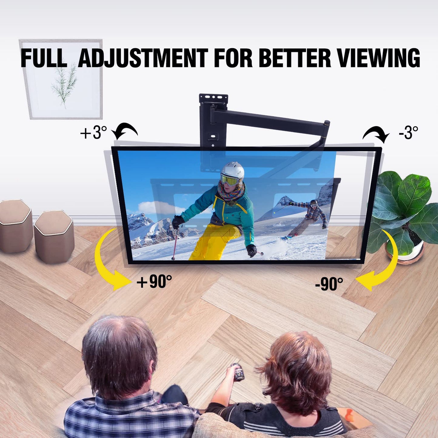 FORGING Corner TV Wall Mount Long Arm TV Mount for 23-60 TVs
