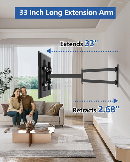 FORGING Corner TV Wall Mount with 33 Long Arm for 32-75 TVs