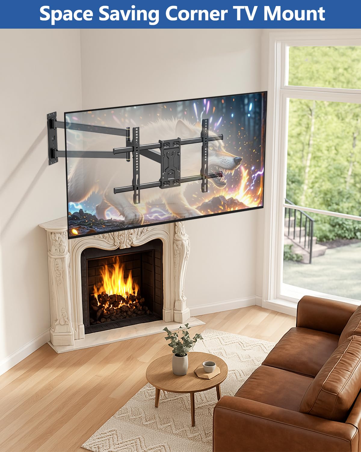 FORGING Corner TV Wall Mount with 33 Long Arm for 32-75 TVs
