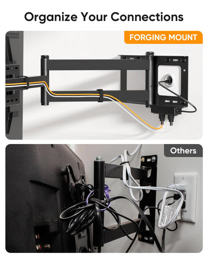FORGING Mount 42 inch Long Arm TV Wall Mount with Power Strip for 37 to 80 TVs