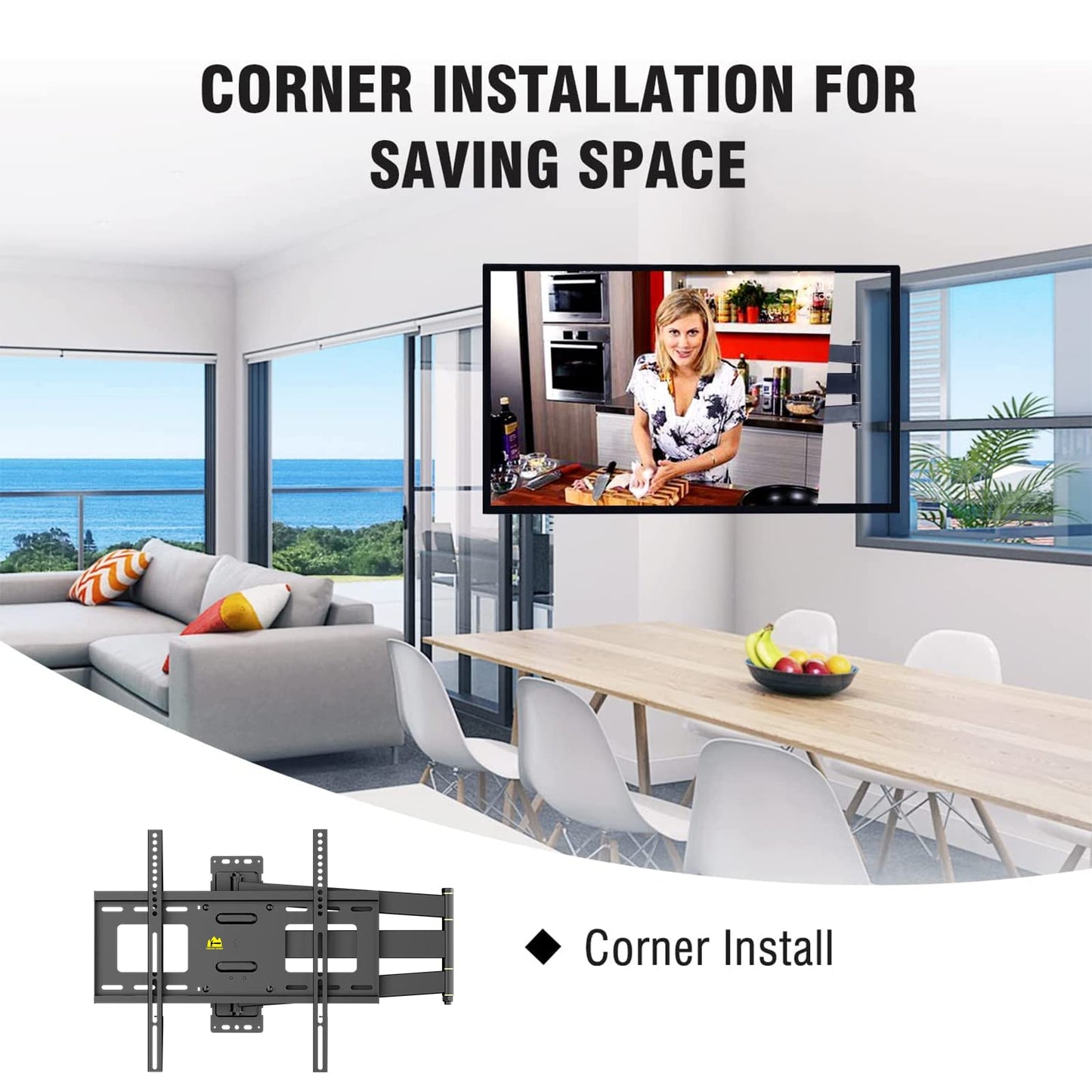FORGING Corner TV Wall Mount Long Arm TV Mount for 23-60 TVs