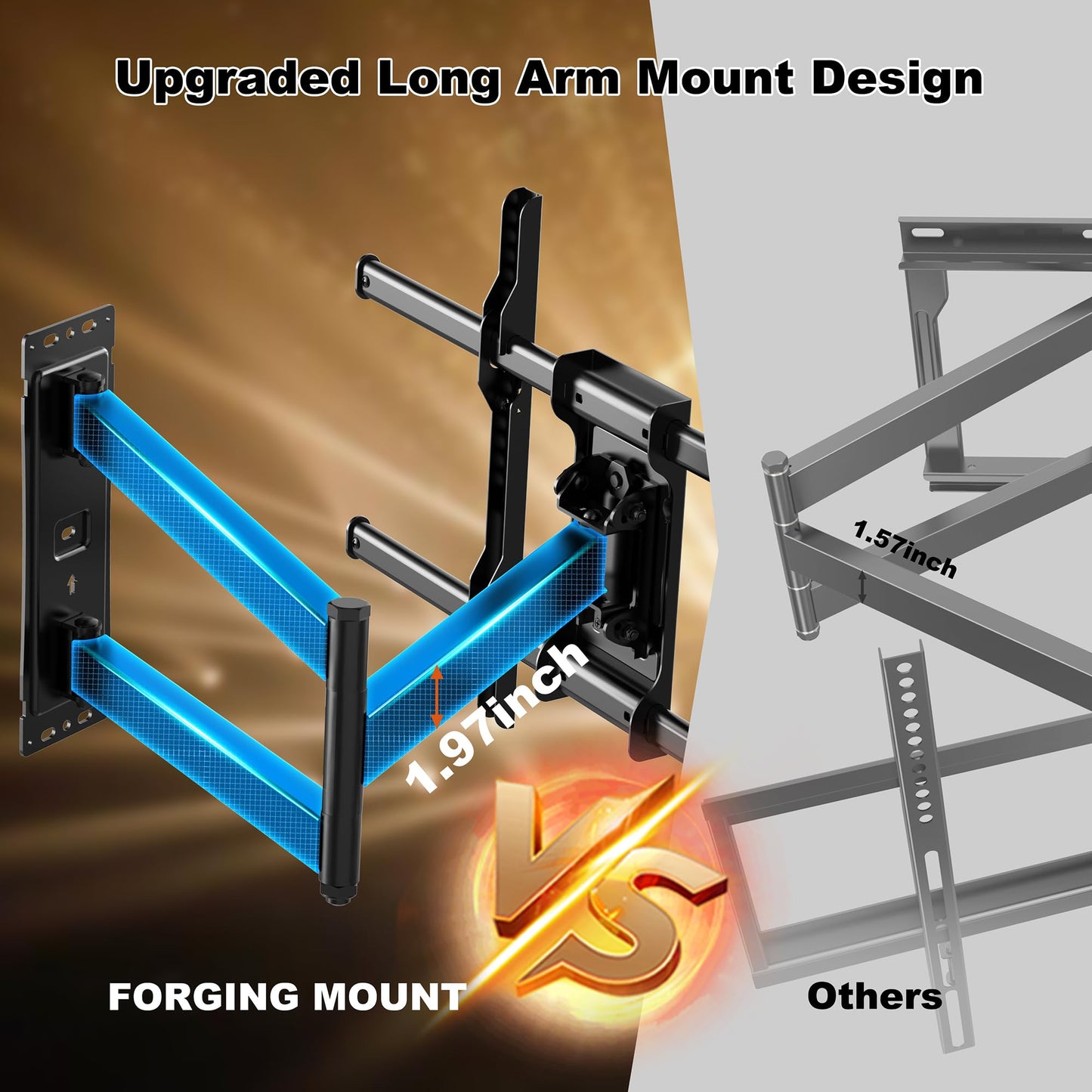 FORGING Corner TV Wall Mount with 33 Long Arm for 32-75 TVs